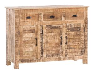 Massiver Caribou Besteckschrank aus Mango-Holz, lackiert, natürliche Farbe – 122×42×90 cm