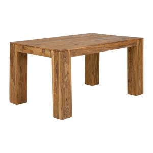 Massiver Essz Tisch Stark aus Palisander mit Ansteckplatten, lackiert, braun – 146×90×75 cm