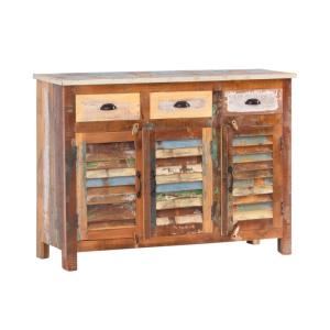 Massive Wakefield Kommode aus recyceltem Holz, lackiert, mehrfarbig – 122×42×90 cm