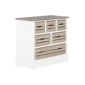 Massive Kommode Russel aus Paulownia und MDF, lackiert, weiß