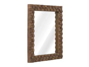 Massiver Spiegel Abadi aus Akazien- und Mangoholz, lackiert, braun – 75×63 cm