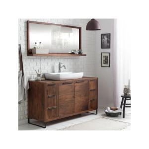 Massive Badschrank Sydney Dark II aus Akazienholz, lackiert, braun