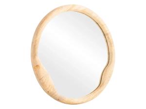 Massiver Barani Spiegel aus mangoholz, lackiert, braun – rund
