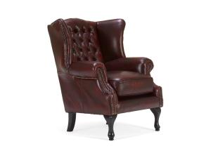 Chesterfield Pittsfield Sessel im roten Echtleder