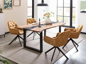 Esszimmer-Set Massivholz-Tisch + 4 Stühle