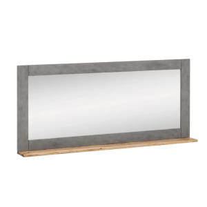 Massiver Badezimmer-Spiegel Burnham II aus recycelter Kiefer, lackiert, natur – 140×15×66 cm