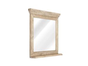 Massiver Badezimmerspiegel aus Mangoholz, lackiert, natur – 73×13×78 cm