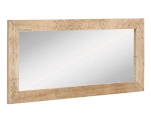 Massiver Badezimmerspiegel Laos aus Mangoholz, lackiert, natur – 147×70 cm