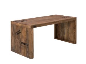 Massiver Schreibtisch Hankey aus Mango-Holz, rustikale Mattlackierung, natur – 160×70×75 cm