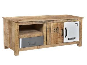 Massiver TV-Schrank Pune aus Mango-Holz, lackiert, natur – 115×43×45 cm