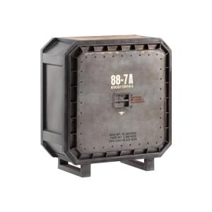 Lackierter Barkley Bar-Oberschrank aus Metall, grau – 100×50×110 cm