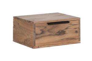 Massives Wandregal Auckland mit Schublade, Akazie, lackiert, braun