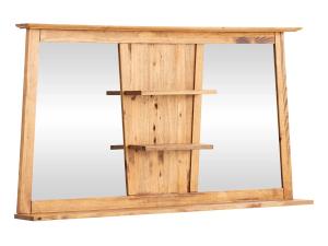 Massiver Badezimmer-Spiegel Rangoon aus Kiefer, lackiert – 140×72 cm