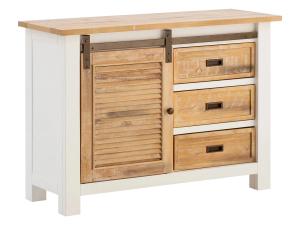 Massive Kommode Capera aus Kiefer und MDF, lackiert, weiß und braun – 103×42×80 cm