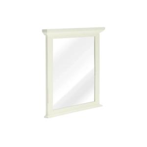 Massiver Spiegel Catana aus Kiefer und MDF, weiß, lackiert – 75×70 cm