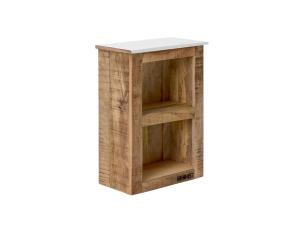 Massive Badezimmer Wandschrank Pune aus Mangoholz, lackiert, mehrfarbig – 42×32×60 cm