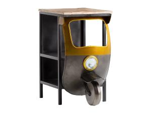 Massiver TukTuk-Konsolentisch aus Mango-Holz, lackiert, schwarz