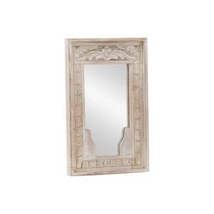 Massiver Damchaya Spiegel aus Mangoholz, lackiert, weiß – 39×5×62 cm