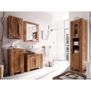 Massive Badschrank aus Palisander, lackiert, braun