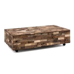 Massiver Konferenztisch Kavali aus recyceltem Altholz, unbehandelt, braun – 150×75×40 cm