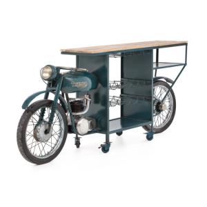 Barhocker Triumph Bike, lackiertes Metall, mehrfarbig – 218×56×102 cm