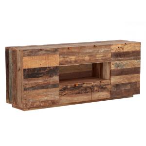 Massiver Oldwood Besteckschrank aus recyceltem Holz, lackiert, natürliche Farbe – 180×40×75 cm