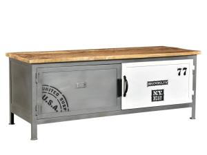 Massiver TV-Tisch Pinetown aus Mangoholz, lackiert, mehrfarbig