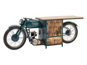 Massive Waschbeckenunterschrank Triumph aus Mango-Holz und Metall, lackiert, blau – 216×50×75 cm