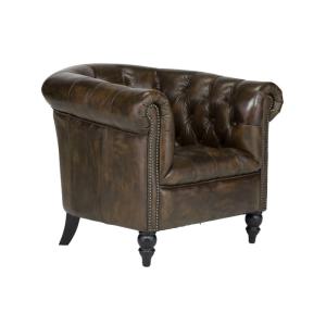 Massiver Chesterfield Shelford Sessel aus echtem Leder, braun