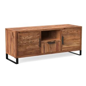 Massiver TV-Schrank Sydney aus Akazie, lackiert, braun – 134×45×55 cm