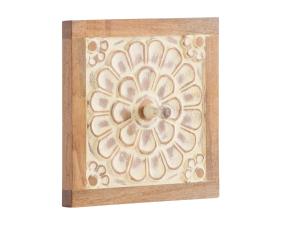 Massiver Handtuchhalter Delhi aus Mangoholz, lackiert, braun/bunt