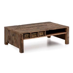 Massiver Konferenztisch Madurai aus recyceltem Holz, unbehandelt, braun – 125×75×40 cm