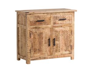 Massive Kommode Bombay aus Mangoholz, lackiert, braun – 90×42×80 cm