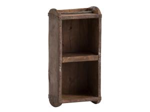 Massives Wandregal in Backsteinform aus recyceltem Holz, lackiert, braun