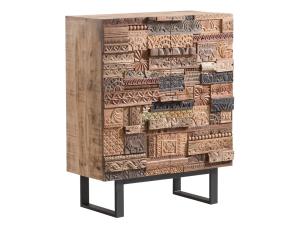 Massive Highboard Kommode aus Mangoholz, lackiert, braun