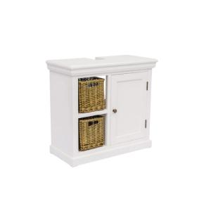 Massive Badezimmerunterschrank für Waschbecken Bogota, lackiert, weiß – 65×30×60 cm