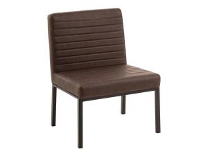 Polsterstuhl Wingston aus Kunstleder, braun – 69×61×94 cm