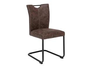 2er Set Esszimmerstühle Kenton im samtigen Look, braun / schwarz