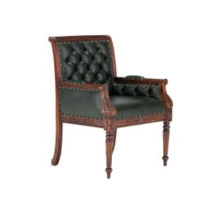 Massiver Bürostuhl Cambridge II, Mahagoni, lackiert, grün