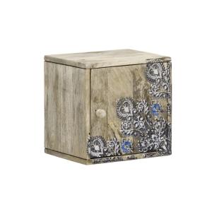 Massive Badezimmerschrank Alcudia aus Mangoholz, lackiert, natürliche Farbe