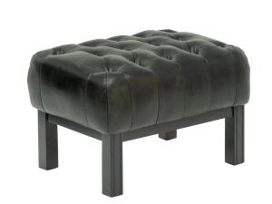 Massiver Chesterfield Kingsfield Hocker aus echtem Leder, grün – 61×46×43 cm