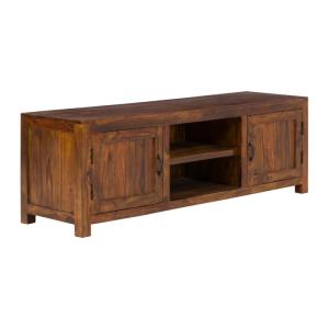 Massiver TV-Tisch Palison dunkel aus Palisander, lackiert, braun – 150×42×50 cm