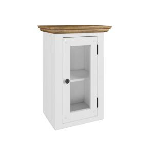 Massive Badezimmer-Wandkommode Kenya, Kiefer / MDF, lackiert, weiß – 47×32×62 cm