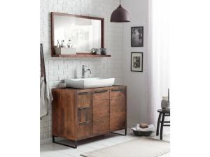 Massives Badezimmer-Set Sydney Dark I aus Akazienholz, lackiert, braun