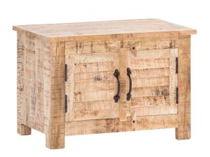 Massive Caribou-Bank aus Mangoholz, lackiert, natürliche Farbe