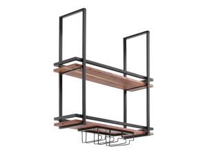 Massives Wandregal Aro aus Metall und Holz, lackiert, braun – 80 cm