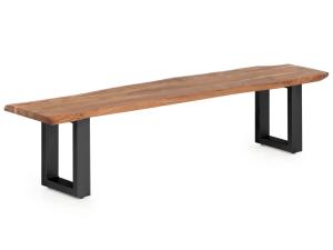 Massive Bank Bullwer aus Akazienholz, lackiert, schwarz – 190×40 cm