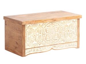 Massive Delhi Truhe aus Mangoholz, braun – 88×88×44 cm