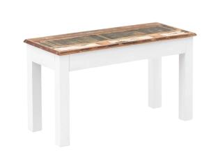 Massive Bank Perth aus recyceltem Holz, lackiert, weiß / bunt