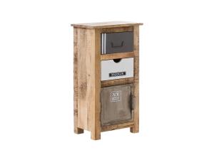 Massive Badezimmer-Unterschrank Pune aus Mangoholz, lackiert, mehrfarbig – 42×30×80 cm